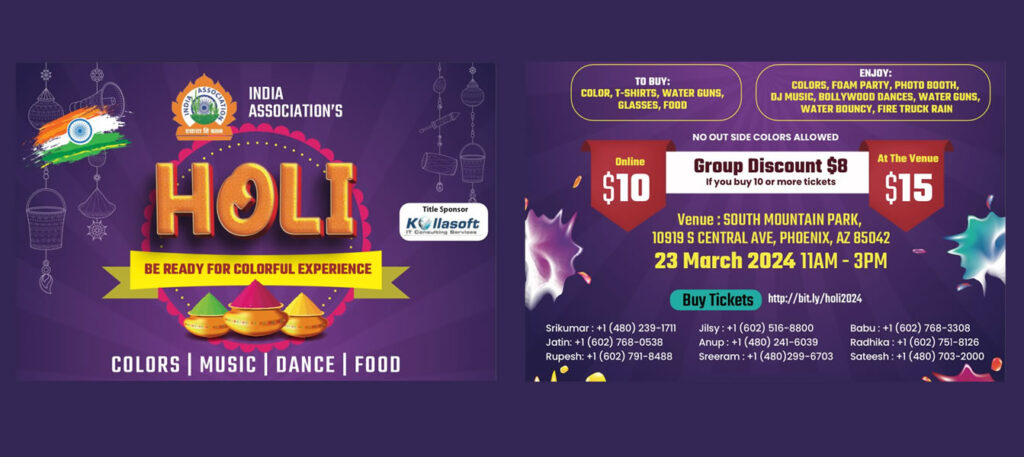 Buy your tickets here Holi March 23rd 2024
