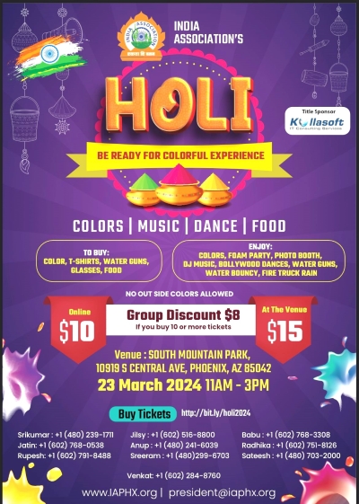 Buy your tickets here Holi March 23rd 2024